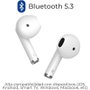 ZTE Buds 2 Auriculares Inalámbricos Bluetooth 5.3 con Estuche de Carga - 25 Horas de Autonomía, Resistencia al Agua IPX4, Control Táctil, Blancos - EB64G-W